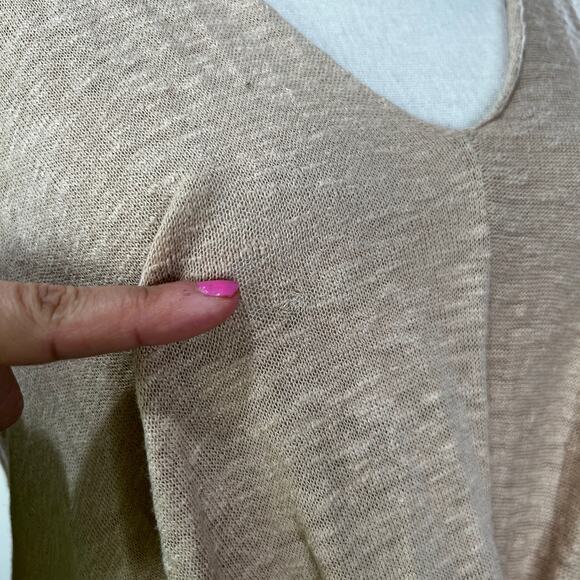 Brochu Walker Linen Blend Twist Hem Long Sleeves Top Small - Picture 4 of 10